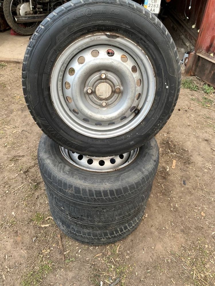 Колеса r13 с резиной 175/70 4х100 на ланос