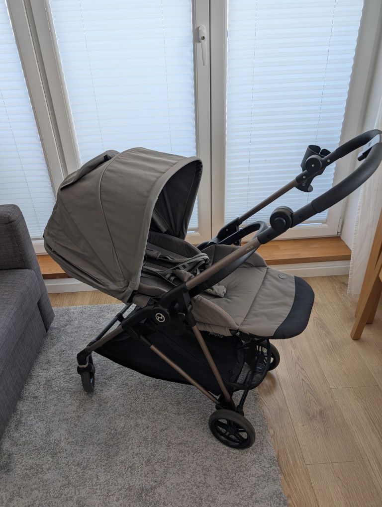Wózek Cybex Melio 2.0 Soho Grey spacerówka +adaptery i uchwyt do kubka