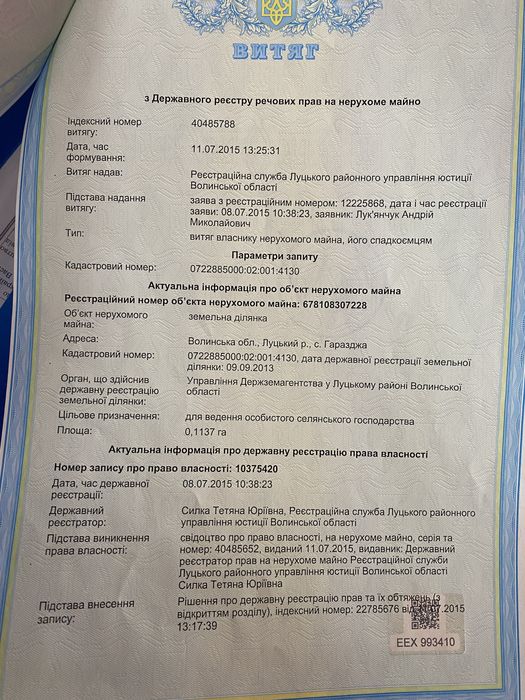 Земельна ділянка під ведення сільського господарства