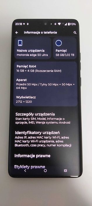 Motorola Edge 50 Ultra 5G 16/1TB Czarny