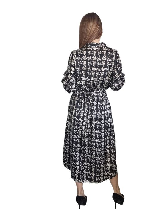 Oversizowa sukienka zara rozmiar xs/s 34/36 czarno bezowa