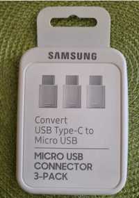 Adapter przejściówka micro USB na USB-C Samsung 3 szt. Oryg. Nowa