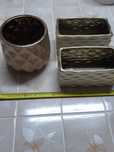 Conjunto 2 vasos retangulares dourados