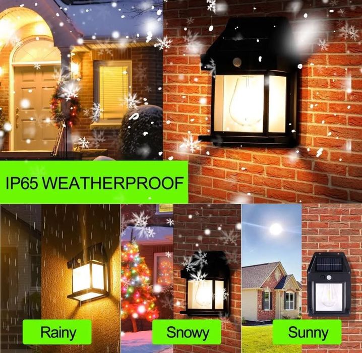 Солнечный светильник COBA BK-888, ретро, черный фасадный