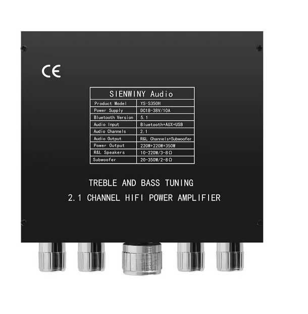 YS-S350H   BT5.1 Плата пiдсилювача 2,1  на TPA3255 220Wx2 + 350 Вт