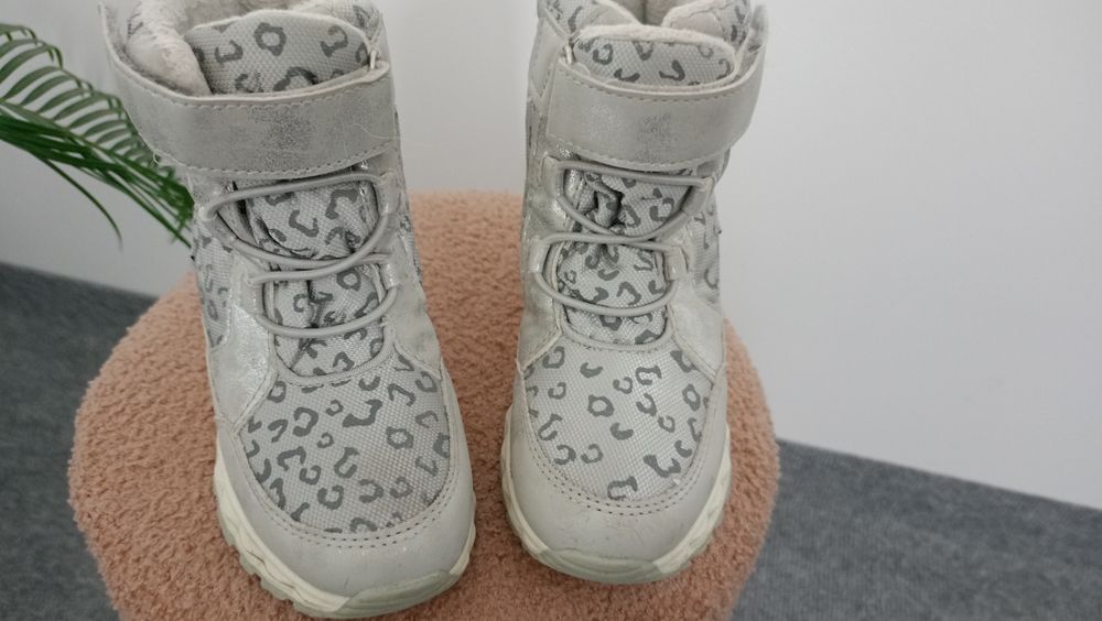 Kozaki botki zimowe panterka ocieplane dziewczynka 28