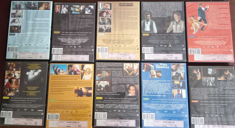 DVDs de filmes originais, lote 4, 10 un por 5€