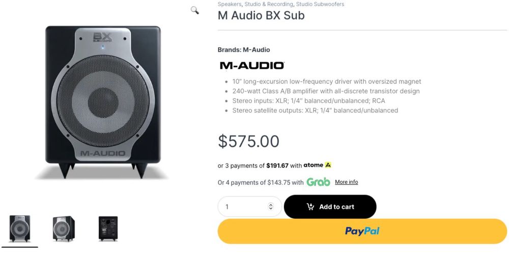 Subwoofer M-audio Bx Sub