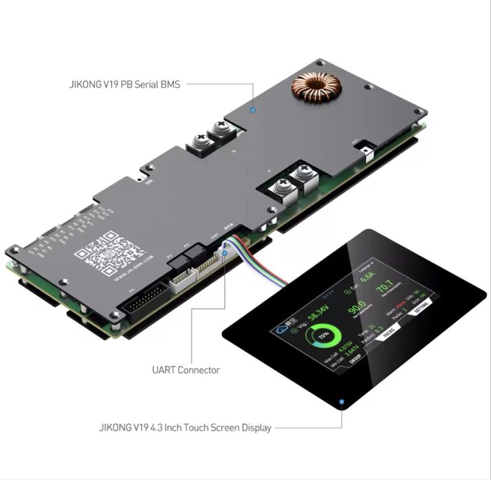 JIKONG V19 4,3-дюймовий інтелектуальний сенсорний дисплей JKBMS