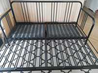 Łóżko sofa Ikea Fyresdal - czarna rama 80x200cm + 2 materace gratis