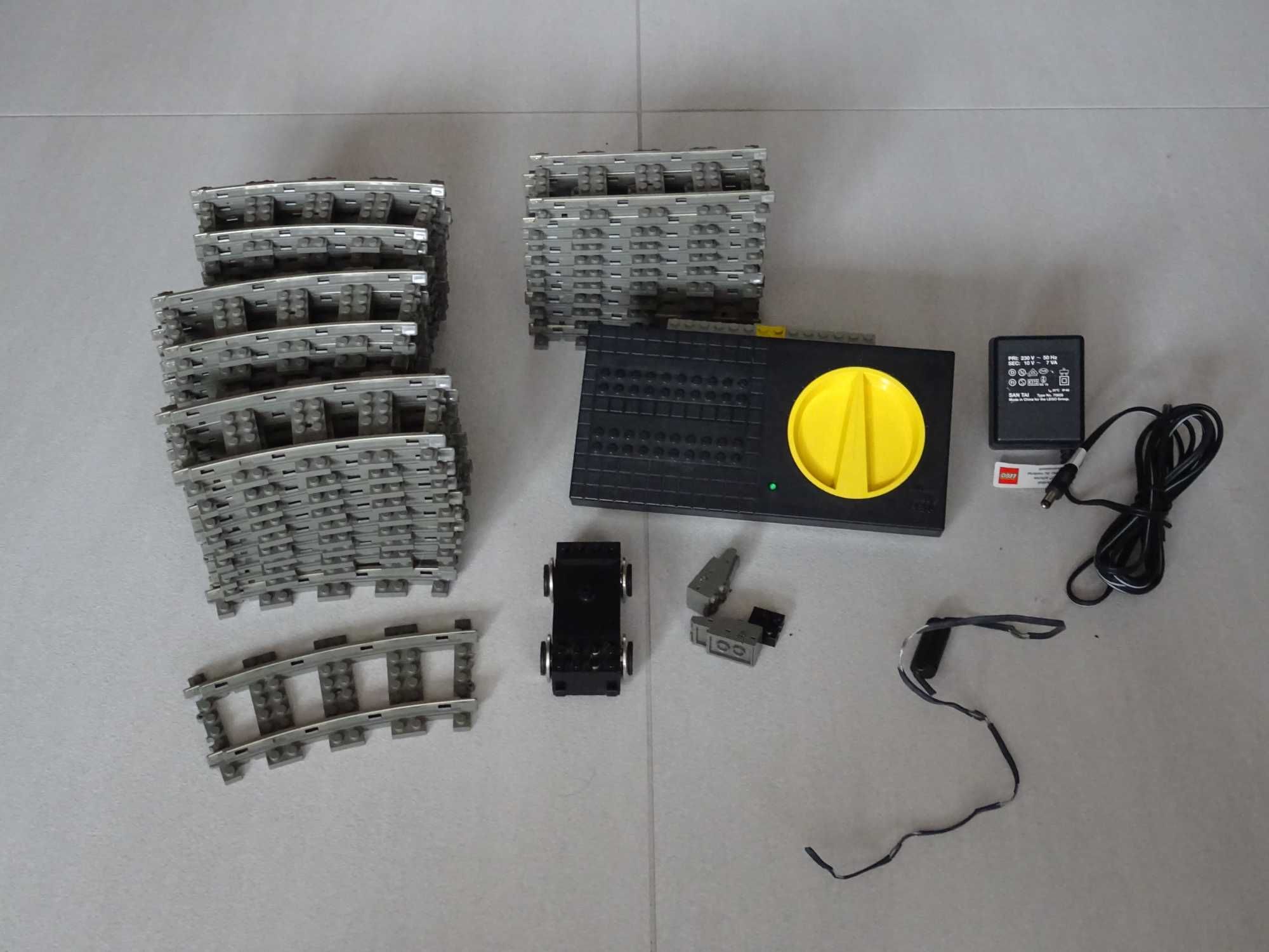 Tory, motor pociągu, zasilacz, sterownik Lego 9V