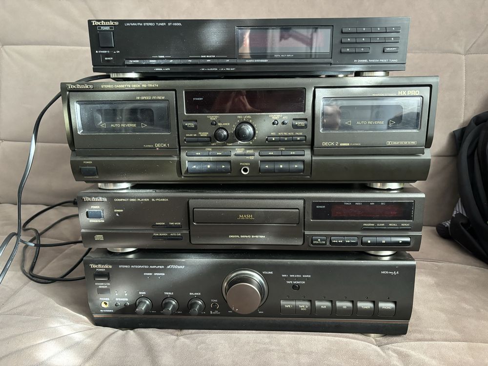 Technics a700mk2 wzmacniacz deck rs tr474 cd sl pg480a tuner st x930l