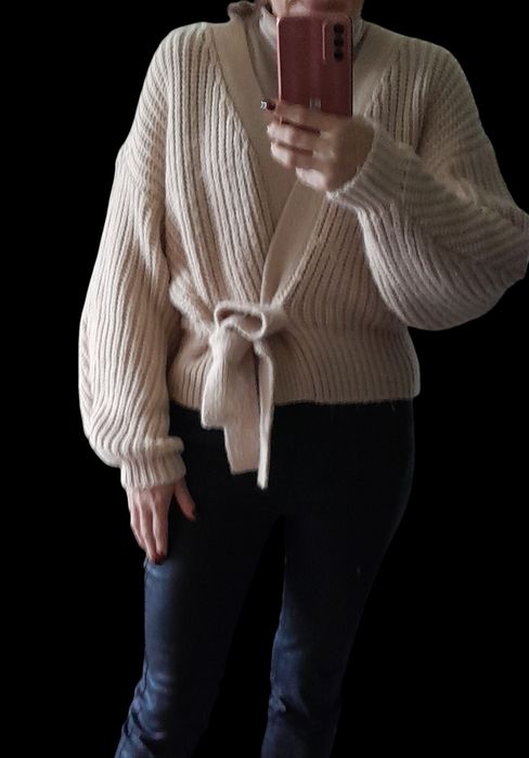 Sweter Zara S M L uniwersalny kardigan
