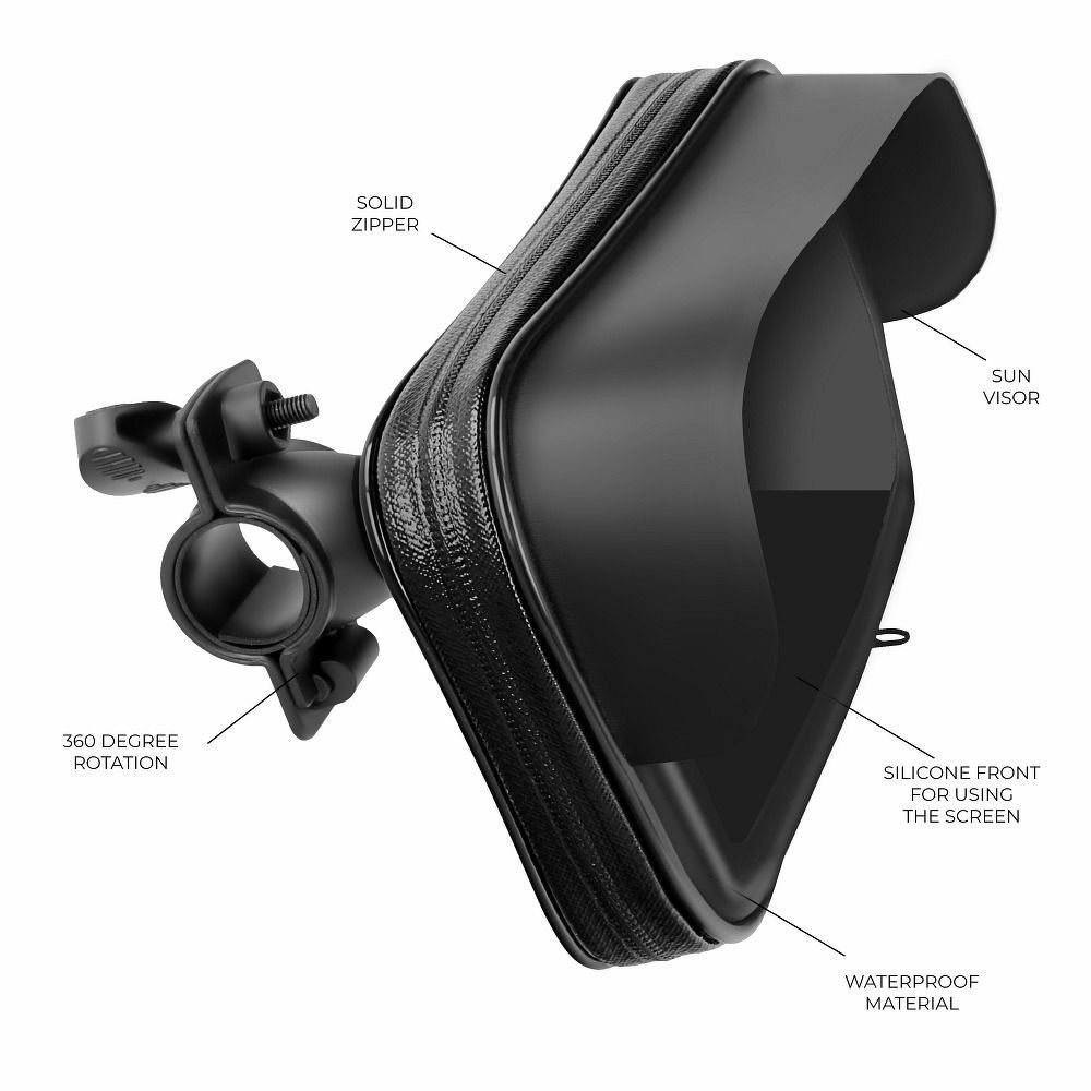 Uchwyt Rowerowy Wodoodporny 5,5" - 6,3" Black