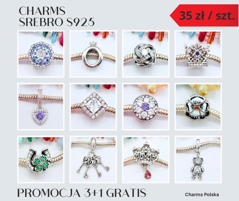 Charms srebro S925 do bransoletki Pandora