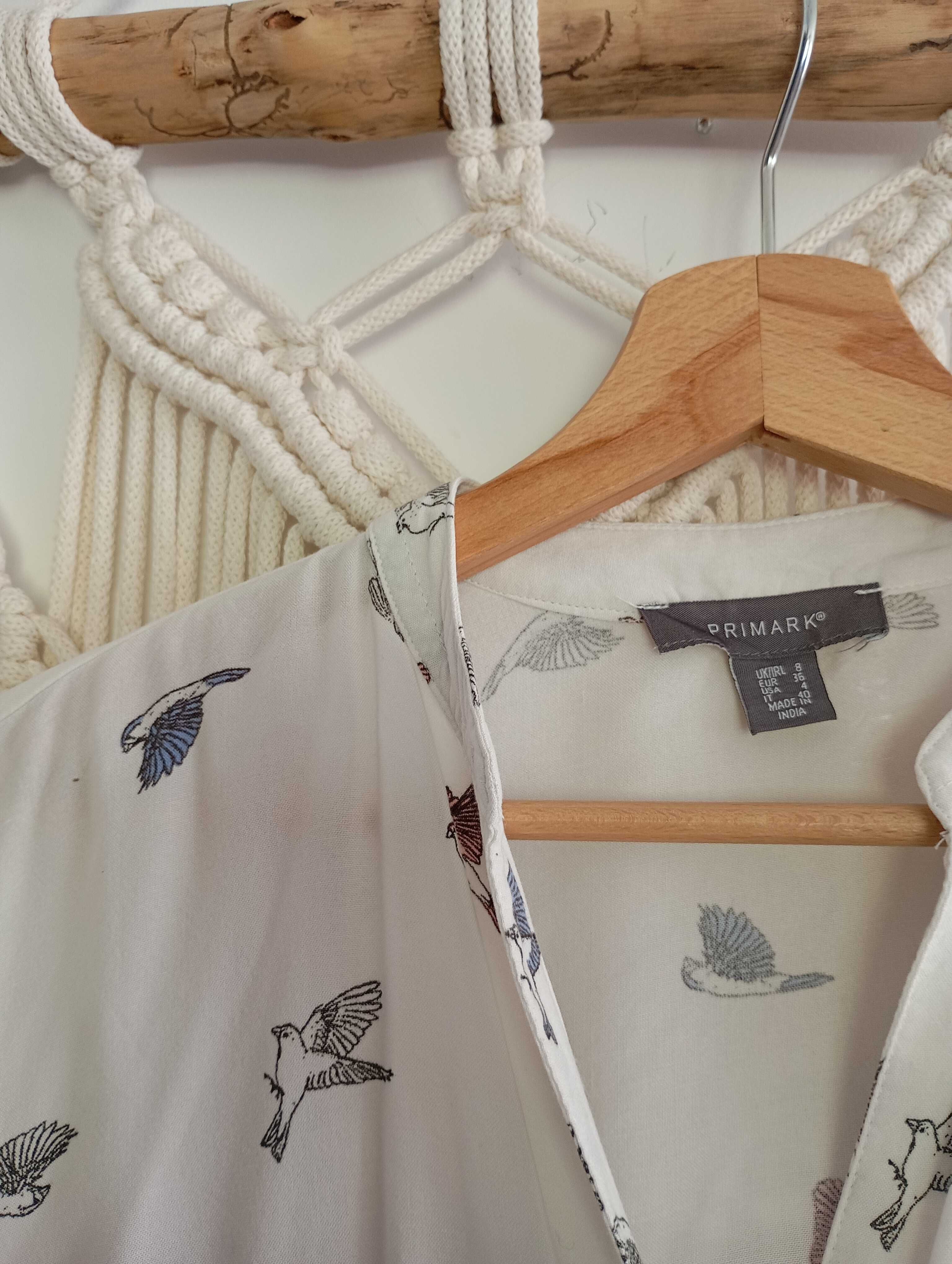 Ptaki - piękna bawełniana koszula Primark S 36