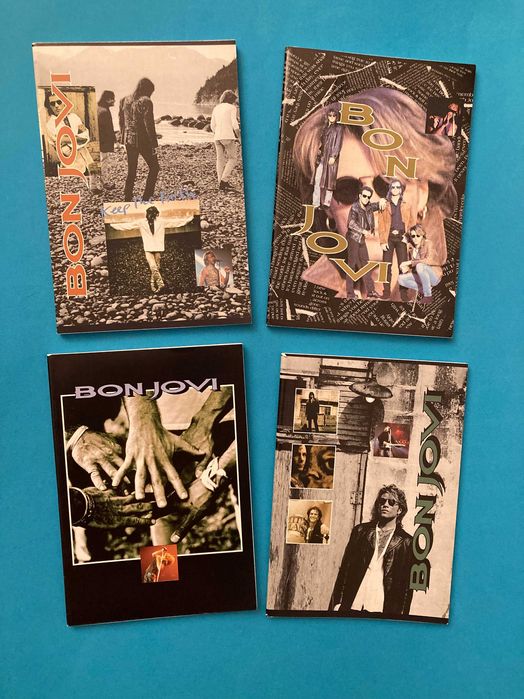 Colecção de 4 Cadernos Escolares do Bon Jovi anos 90 Ambar
