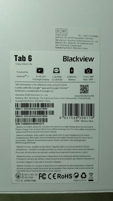 Планшет 8 дюймів  Blackview Tab 6