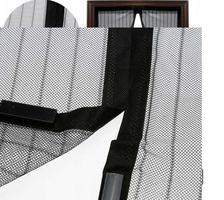 MOSKITIERA na DRZWI Z MAGNESEM 190 CM X90 CM Rozpinana balkon altana