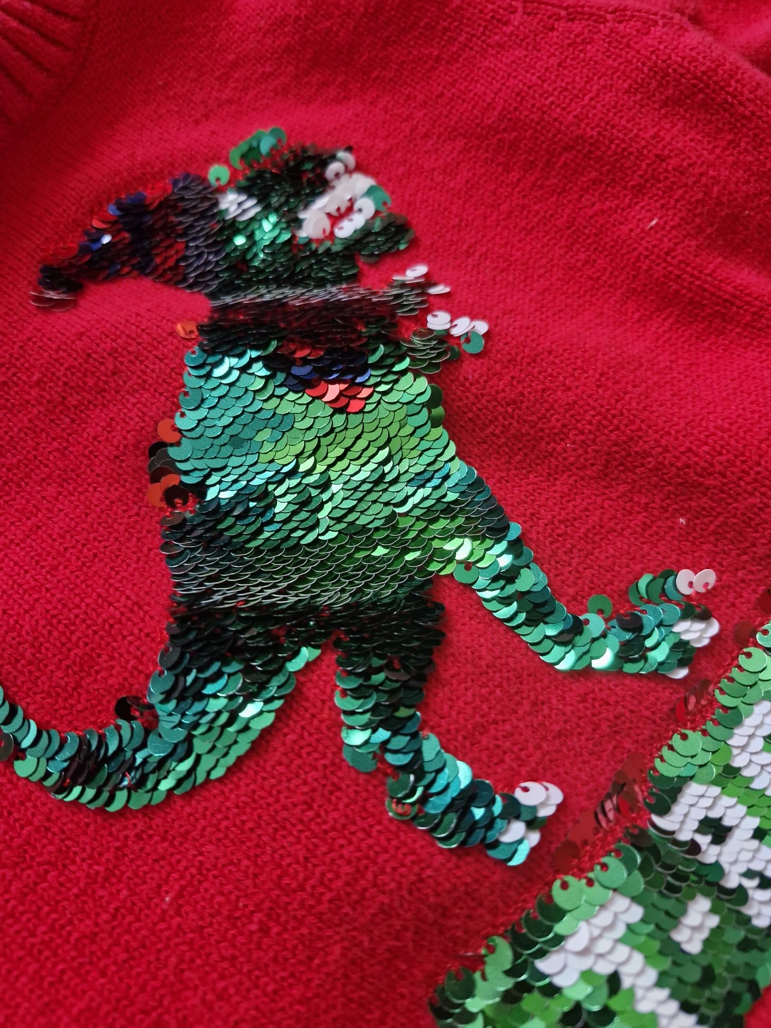 Sweter czerwony dinozaur t-rex święta H&M 104