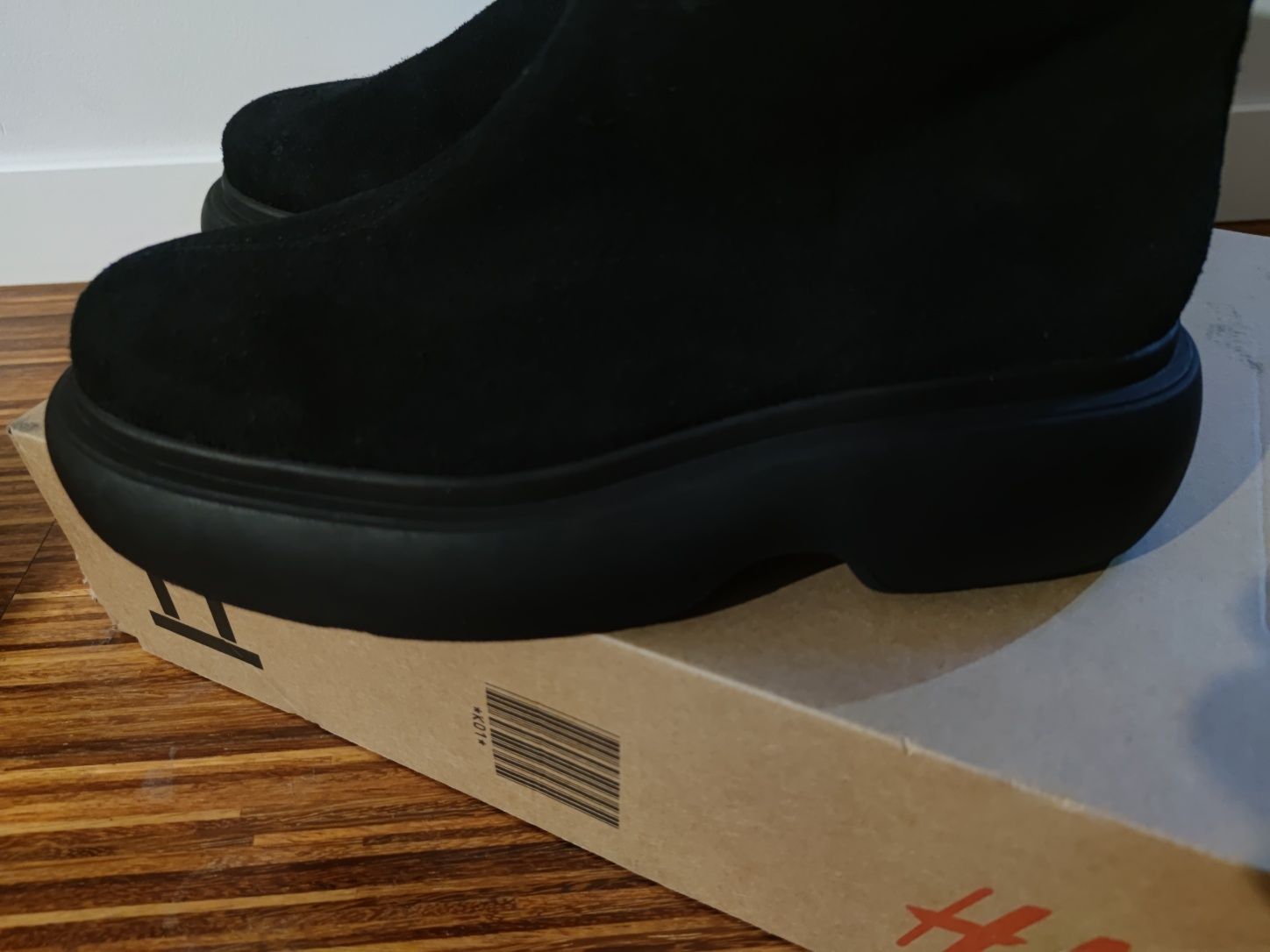 Ocieplane zamszowe (real suede) buty H&M Premium Selection. TANIEJ!!!