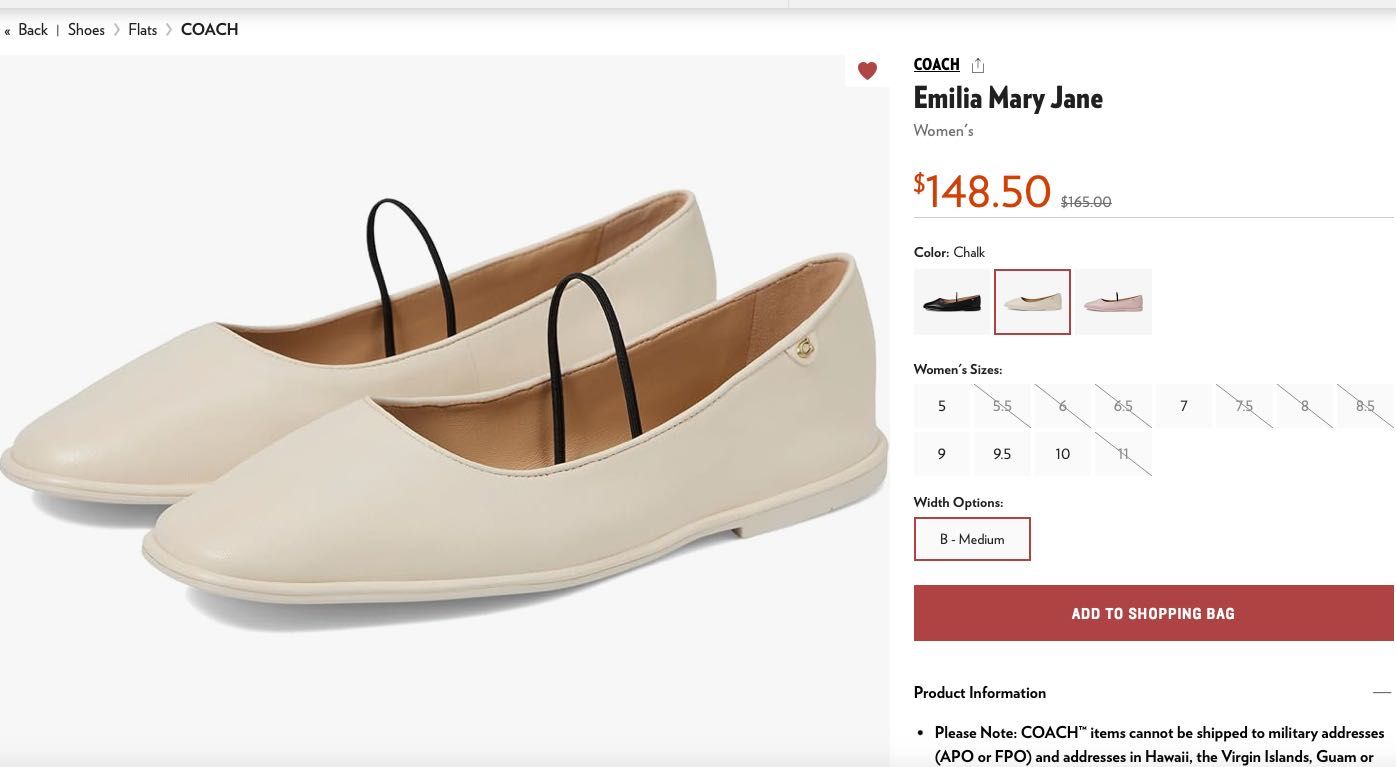COACH Emilia Mary Jane. Туфли балетки Мери Джейн натуральная кожа р 39