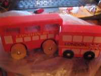 цена за 2штуки игрушка дерево автобус деревянный британия LONDON BAS