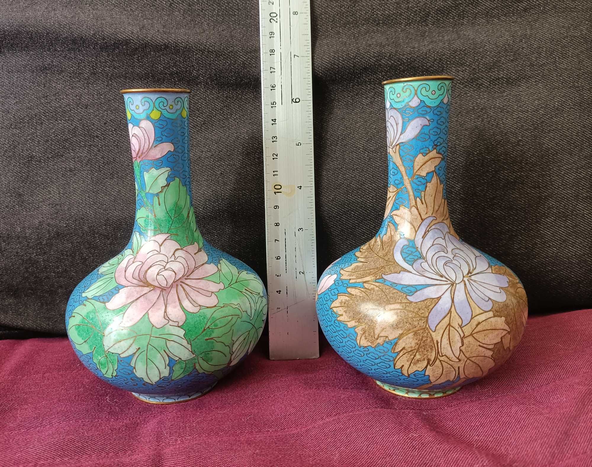 Par de jarras chinesas cloisonné