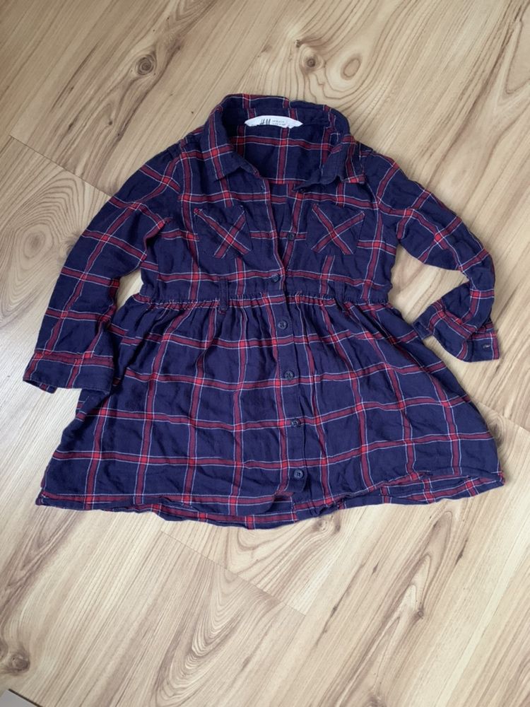 Sukienke krata h&m 2-3 lata
