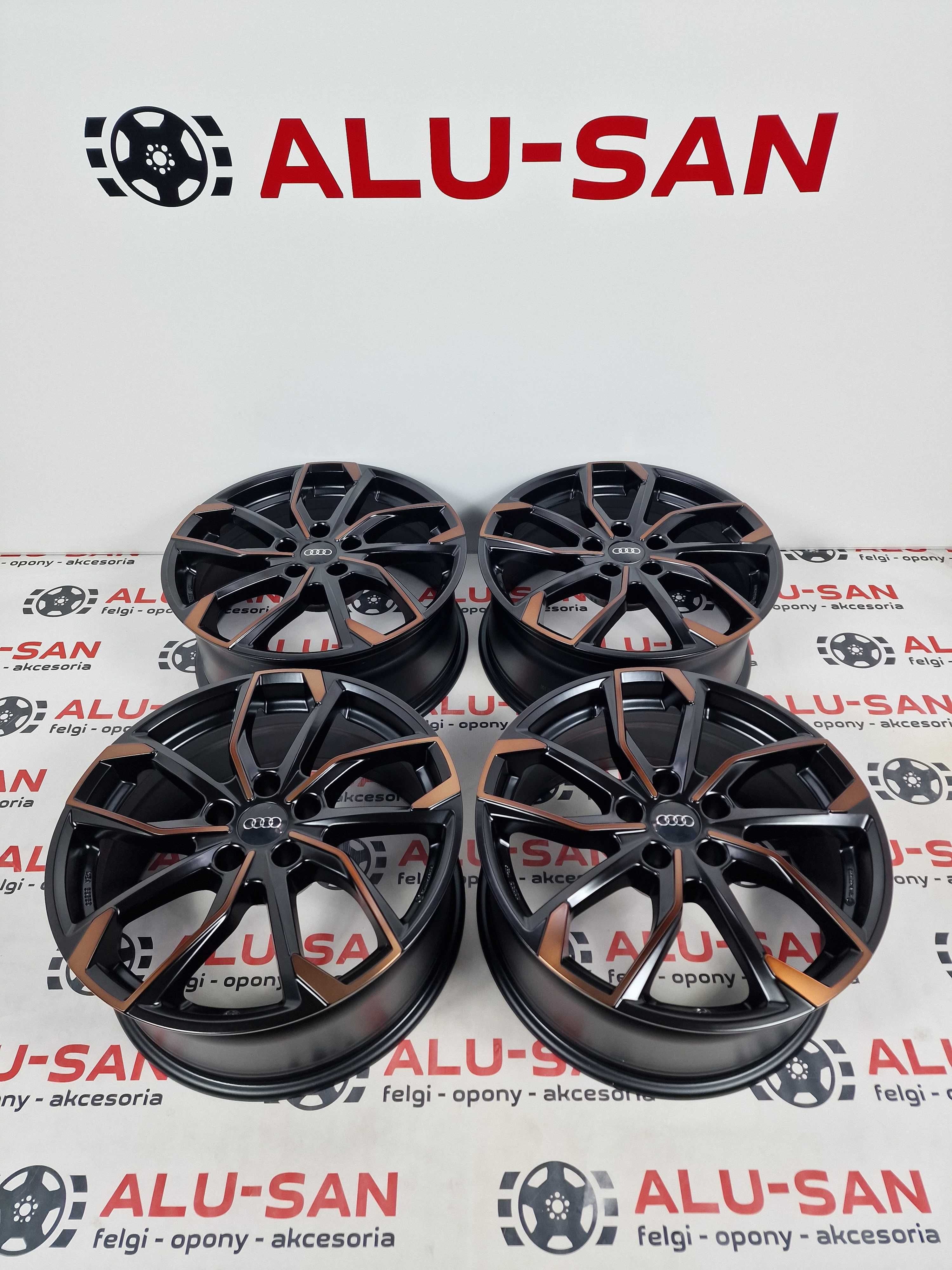 NOWE oryginalne alufelgi AUDI 18" 5x112 A4 A5 A6 A8 Q5 Q7 Czarny Miedz