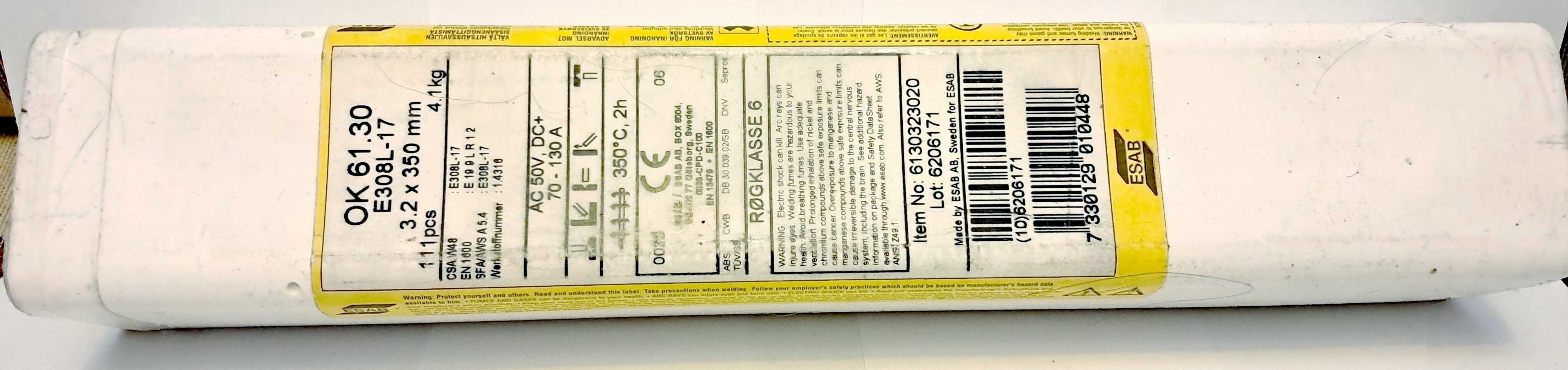 Elektrody otulone kwasoodporne ESAB OK 61.30 (E308L-17), 3,2 x 350 mm