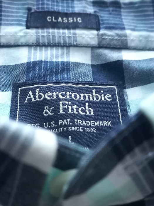 niebieska w kratkę męska koszula Abercrombie & Fitch