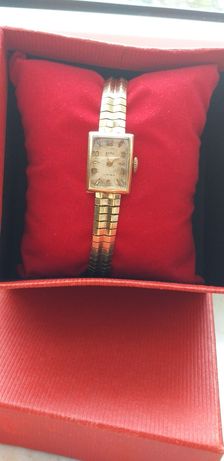 Stary złoty szwajcarski zegarek berg 17Rubis 585 unikat okazja
