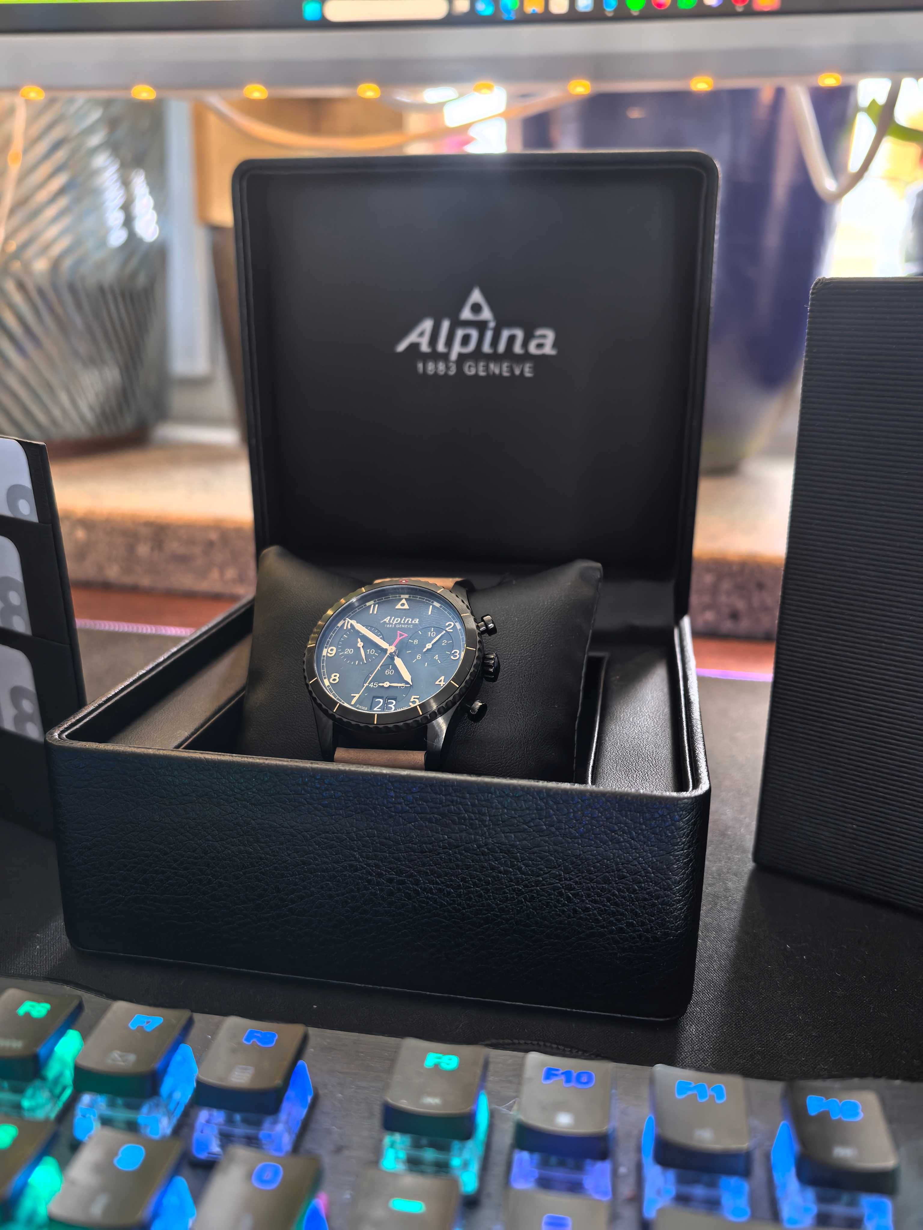 Alpina Startimer Pilot cQuartz Chronograph AL-372GR4FBS26 zegarek 41mm