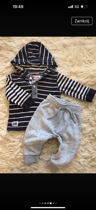 Bluzy dresowe kangurka polarowa spodnie joggery dresy bluzki zestaw 74