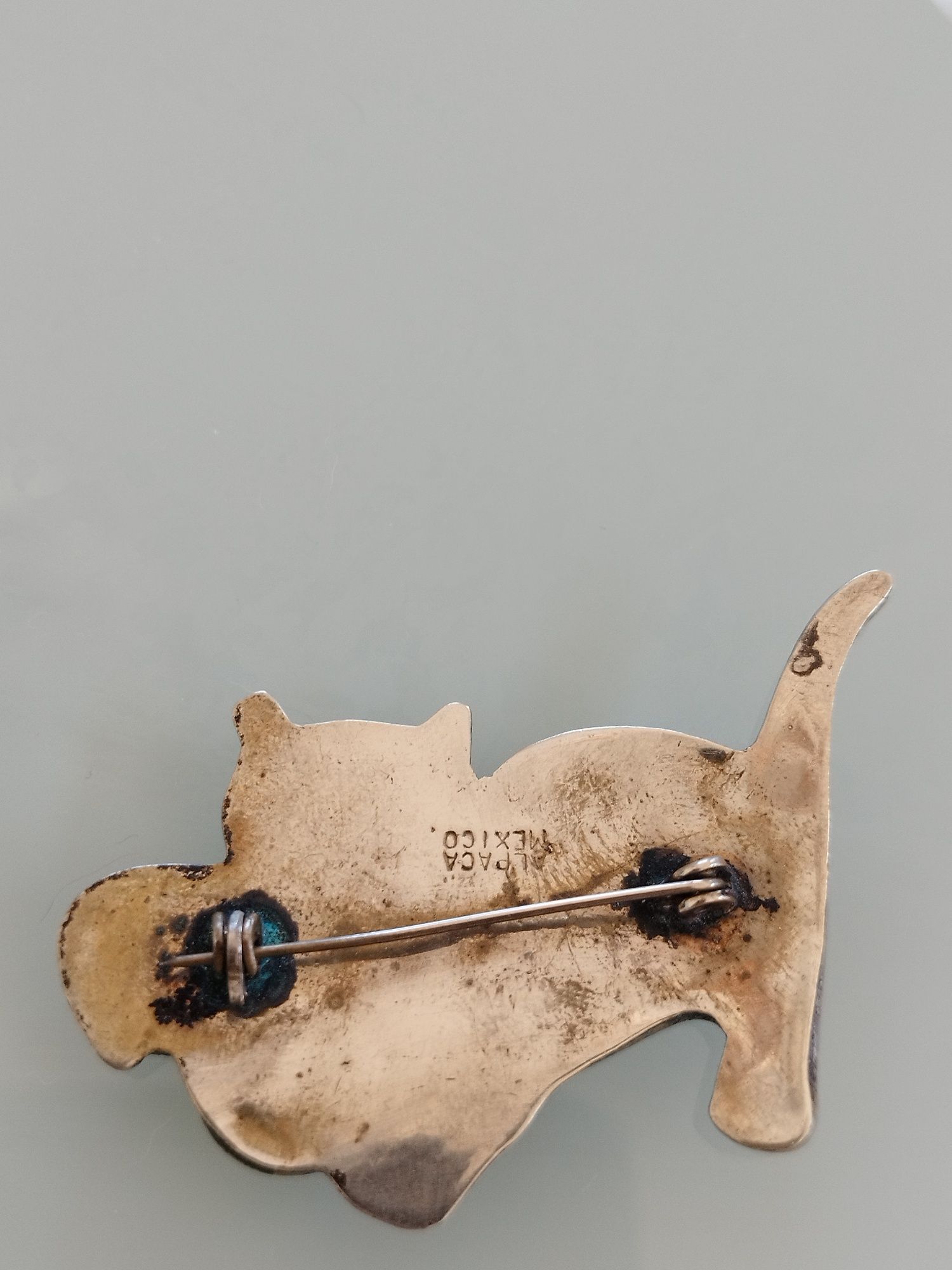 Lindo broche gato  cat chat vintage  com madrepérola.