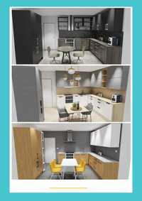 Projektowanie wnętrz / wizualizacje 3D (przestrzenie biurowe, kuchnie)