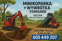 Minikoparka + wywrotka do 3.5 tony