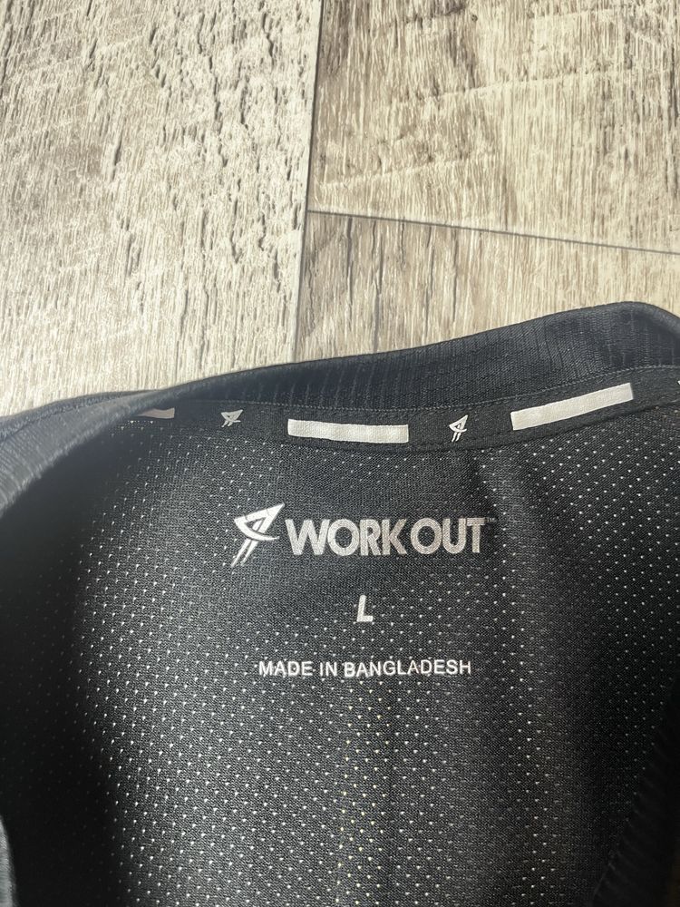 Футболка Workout dri-fit размер L оригинал спортивная чёрная бег run