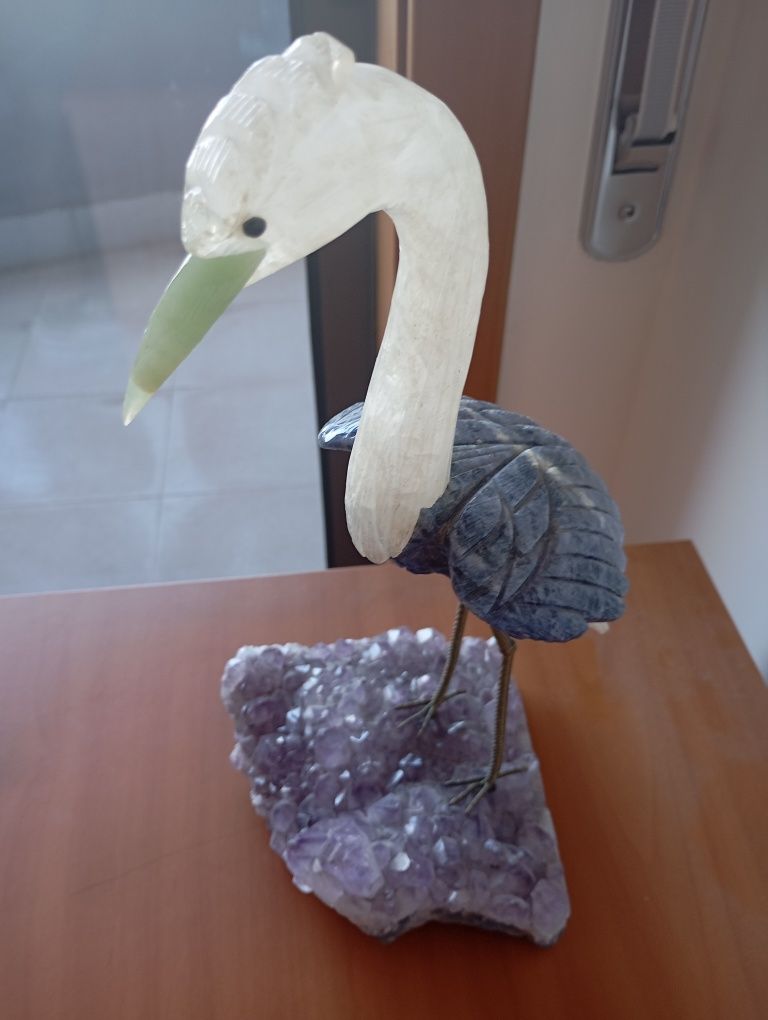 Cisne em pedra Drusa Ametista
