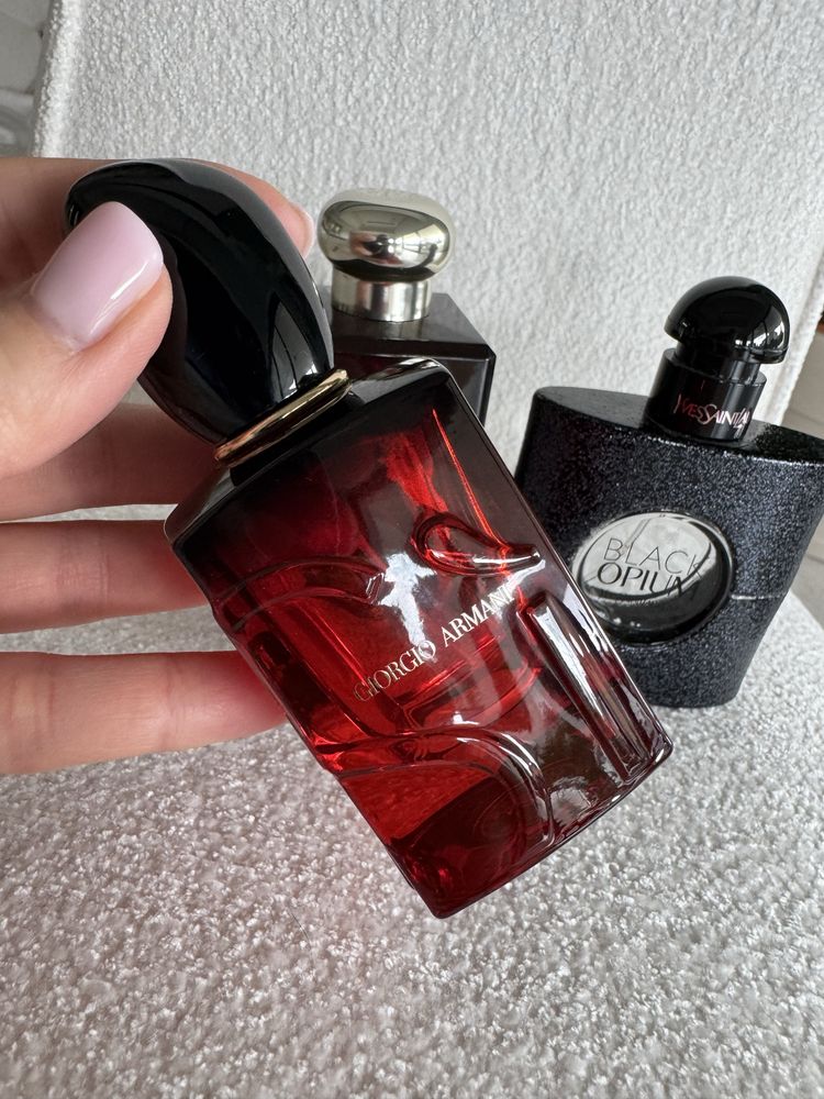 Flakony po perfumach YSL Opium Giorgio Armani Jo Malone