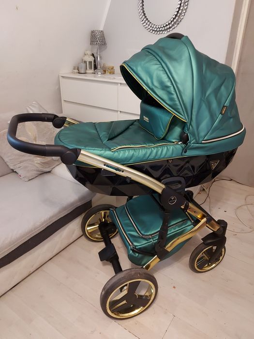 Wozek 3w1 4w1 junama diamond fluo line zielony ekoskora możliwa wysyłk