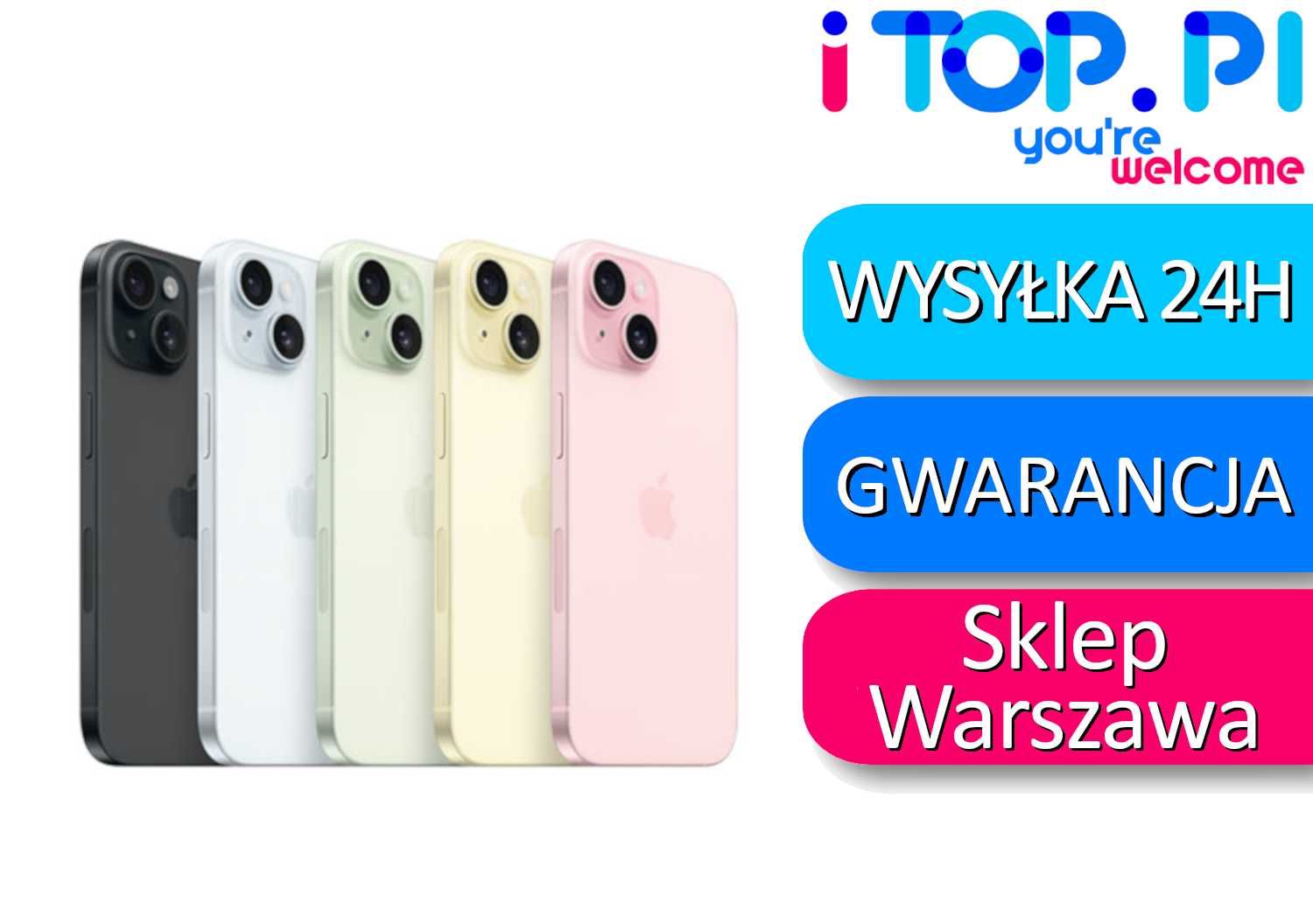 iPhone 15 128gb BATERIA 100% Sklep Warszawa Gwarancja 12 miesięcy