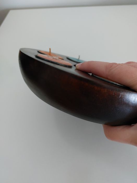 Porta velas em Madeira