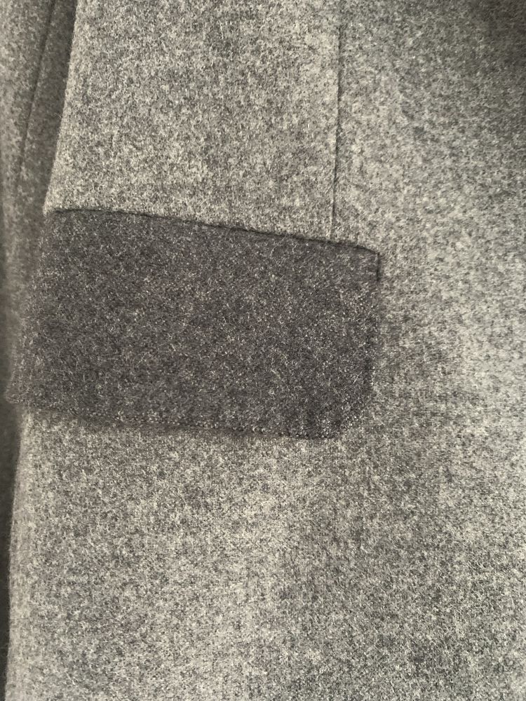 Blazer inverno lã cinza claro Massimo Dutti cintado, T40