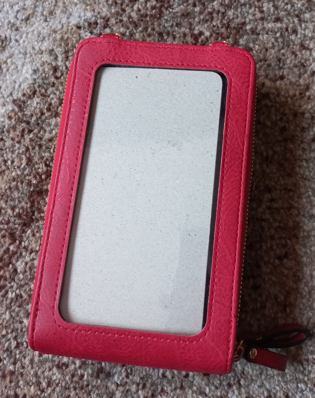 Torebkoportfel czerwony, pikowany. Nowy, telefon działa na dotyk