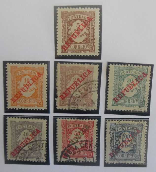 Selos Portuga 1911- Porteado c/ sobrecarga Republica Completo