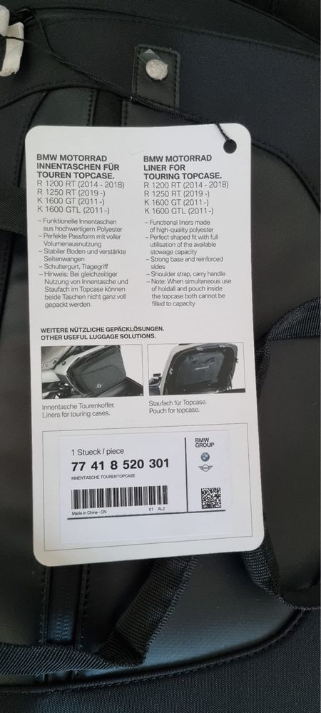 Mala para Top Case BMW RT 1250