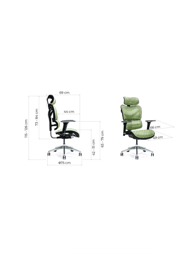 Zielony ergonomiczny fotel biurowy,  outlet, -50%, ostatnie szt