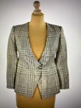 Emporio Armani - Blazer xadrez curto